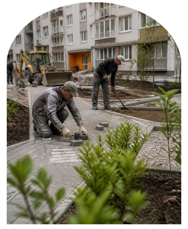 Благоустройство двора многоквартирного дома в Юбилейном